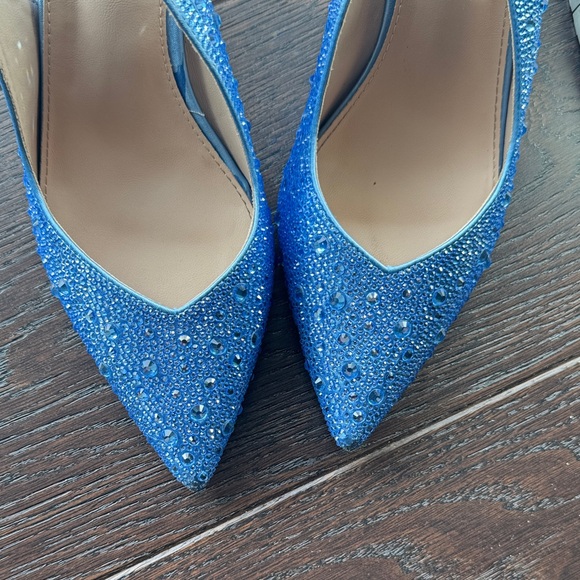 Blue Rhinestone Slingback Heel - Picture 2 of 4